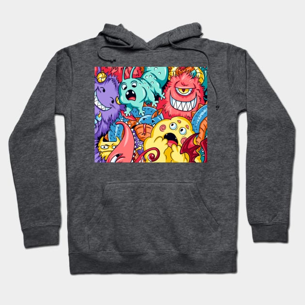 Funny monsters Hoodie by daghlashassan